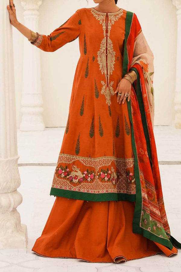 Zara Shahjahan Unstitched 3 Piece Embroidered Lawn Collection'2023-ZSJ-07-A