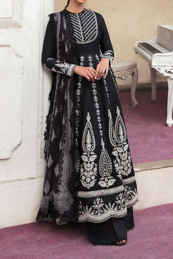 Lamhay by Afrozeh Unstitched 3 Piece Luxury Lawn Collection'2023-AL-V1-06-Sable