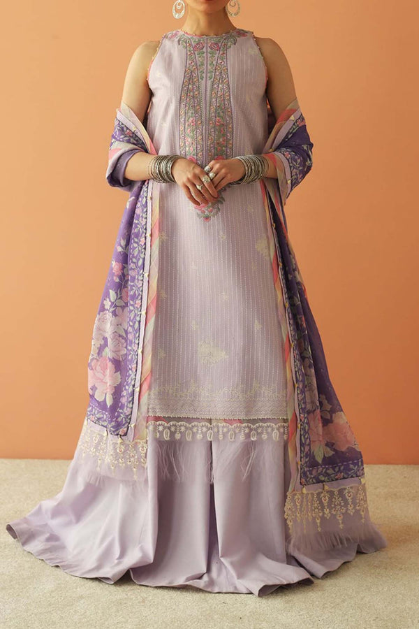 Zara Shahjahan Unstitched 3 Piece Embroidered Lawn Collection'2023-ZSJ-01-B
