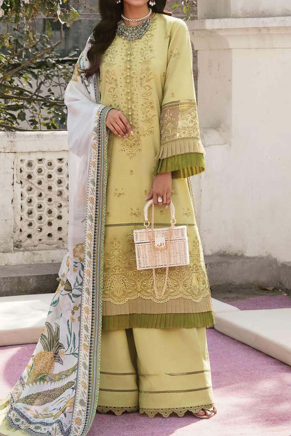 Lamhay by Afrozeh Unstitched 3 Piece Luxury Lawn Collection'2023-AL-V1-05-Sage