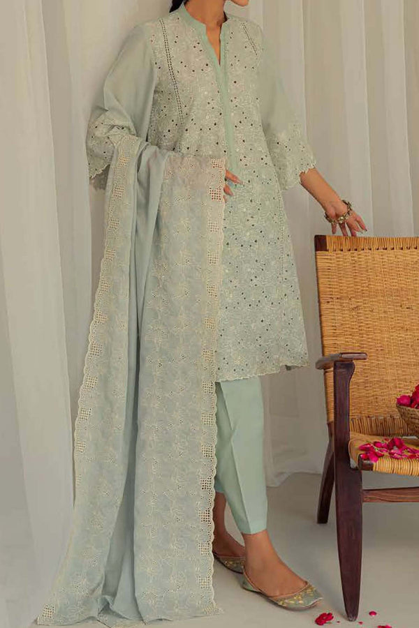Cross Stitch Unstitched 3 Piece Chikankari Lawn Collection'2023-201-Blue ivy