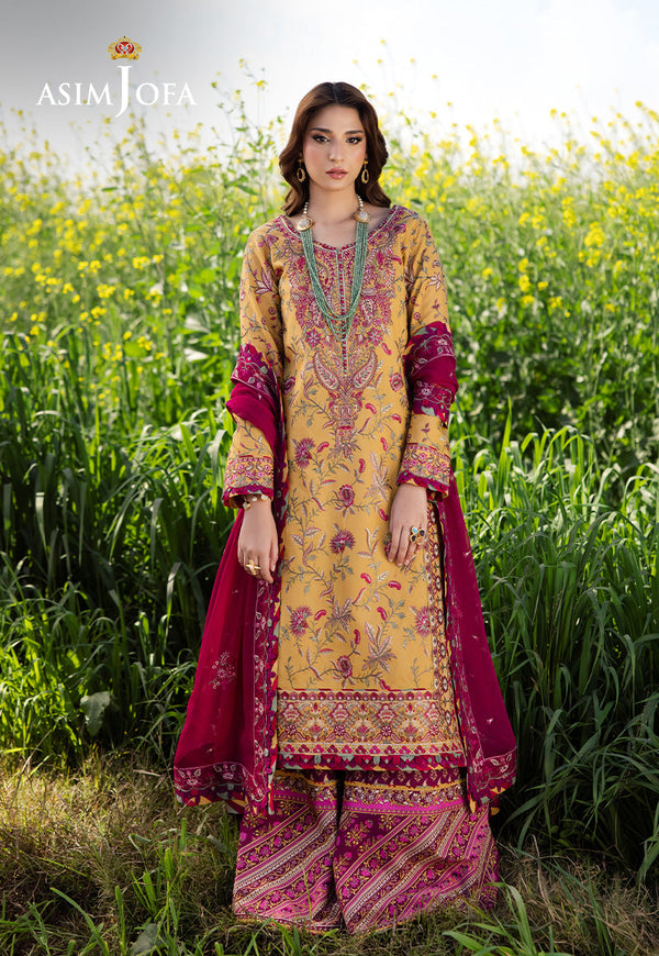 Asim Jofa Luxury Lawn 25 Ajell-07 Embroidered Lawn 3 Pcs