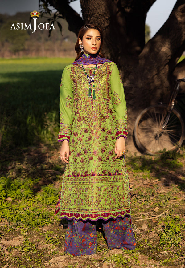 Asim Jofa Luxury Lawn 25 Ajell-05 Embroidered Lawn 3 Pcs