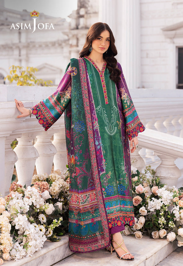 Asim Jofa Designers Limited Edition Ajrsd-02 Digitally Printed Embroidered Grip Stitched 3 Pcs