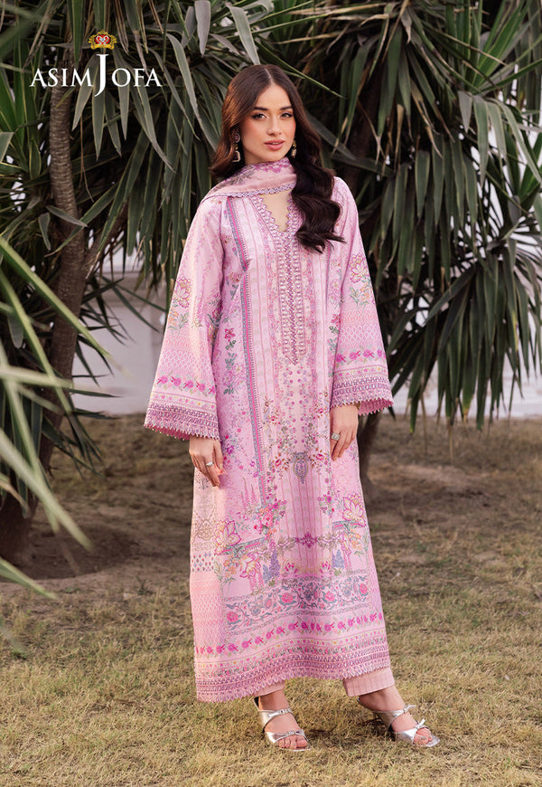 Asim Jofa Designers Limited Edition Ajrsd-03 Digitally Printed Embroidered Grip Stitched 3 Pcs