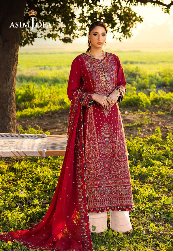 Asim Jofa Luxury Lawn 25 Ajell-06 Embroidered Lawn 3 Pcs