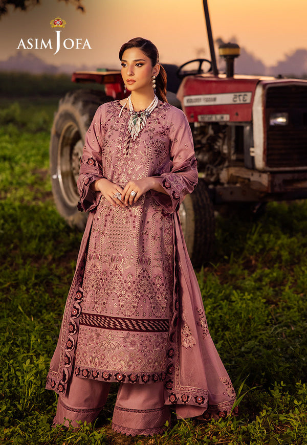 Asim Jofa Luxury Lawn 25 Ajell-02 Embroidered Lawn 3 Pcs