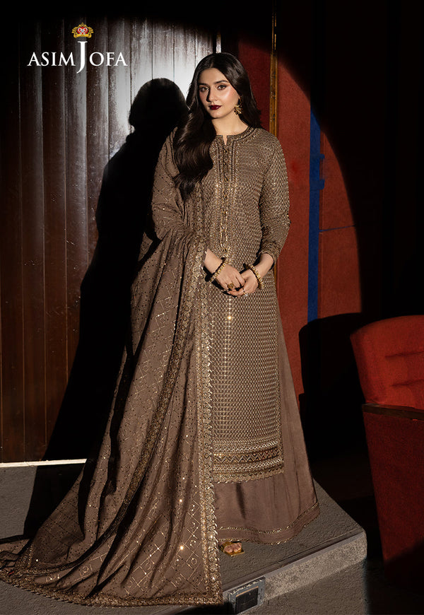 Asim Jofa Unstitched 3 Piece Luxury Festive Rejoice AJLFF-08 Embroidered Paper Cotton 3 Pcs