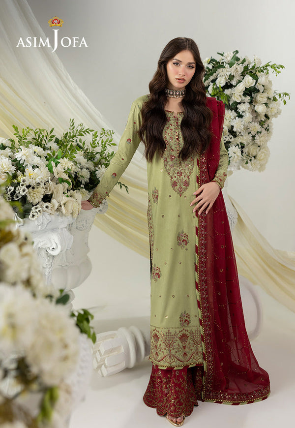 Izel By Asim Jofa Unstitched Formals Collection'2025-Ajizl-04 - Green