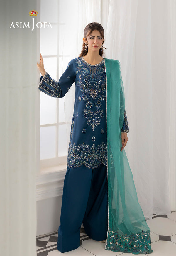Izel By Asim Jofa Unstitched Formals Collection'2025-Ajizl-18 - Blue