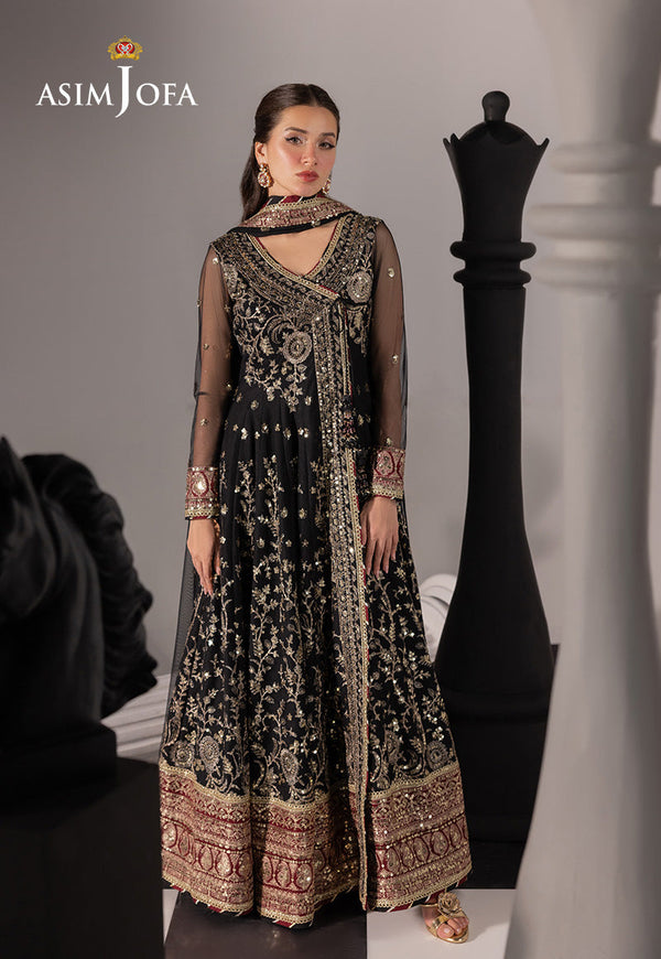 Izel By Asim Jofa Unstitched Formals Collection'2025-Ajizl-03 - Black