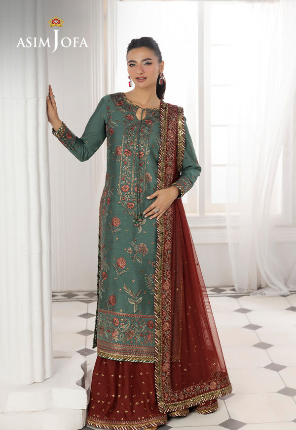 Izel By Asim Jofa Unstitched Formals Collection'2025-Ajizl-07 - Green