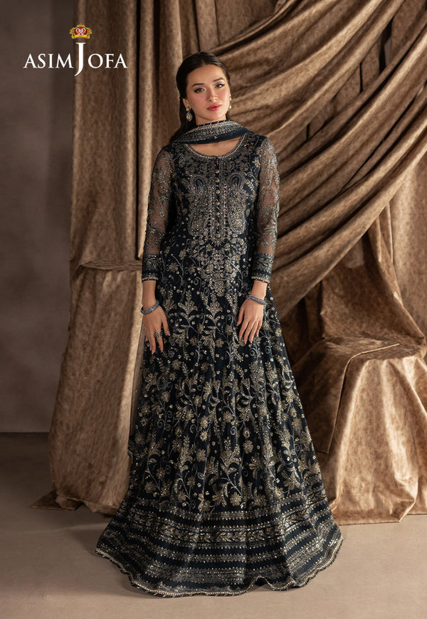 Izel By Asim Jofa Unstitched Formals Collection'2025-Ajizl-09 - Blue