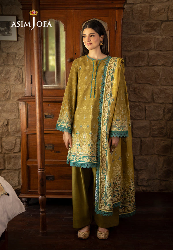 Asim Jofa Designers Limited Edition Ajuwd-49 Printed Khaddar 3 Pcs