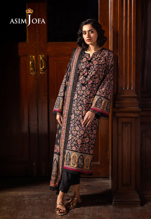 Asim Jofa Prints Unstitched Drop 2 Ajubj-45 Printed Lawn 3 Pc