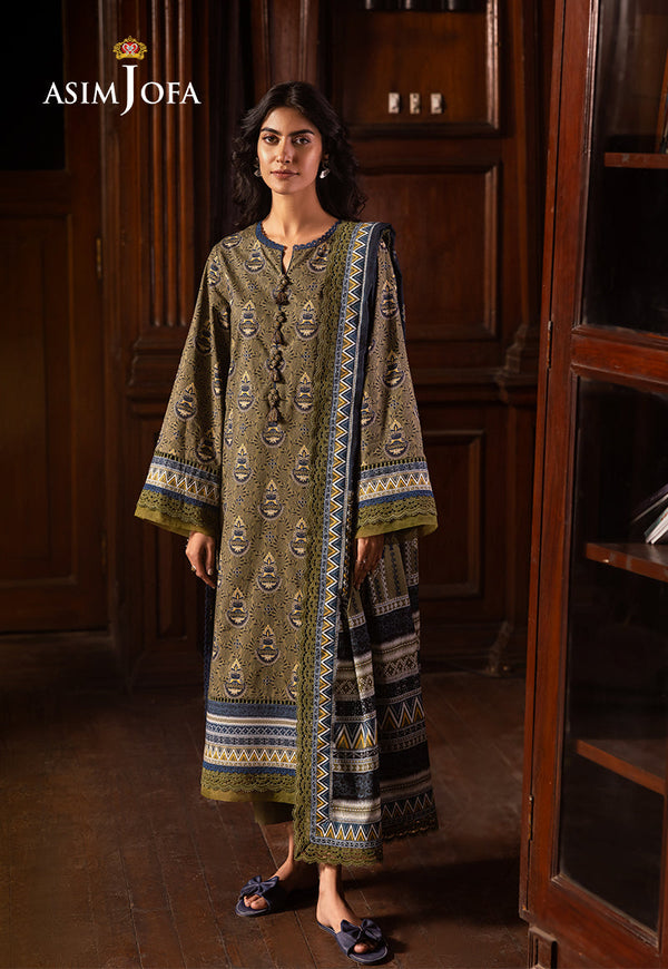 Asim Jofa Prints Unstitched Drop 1 Ajubj-37 Printed Lawn 3 Pcs