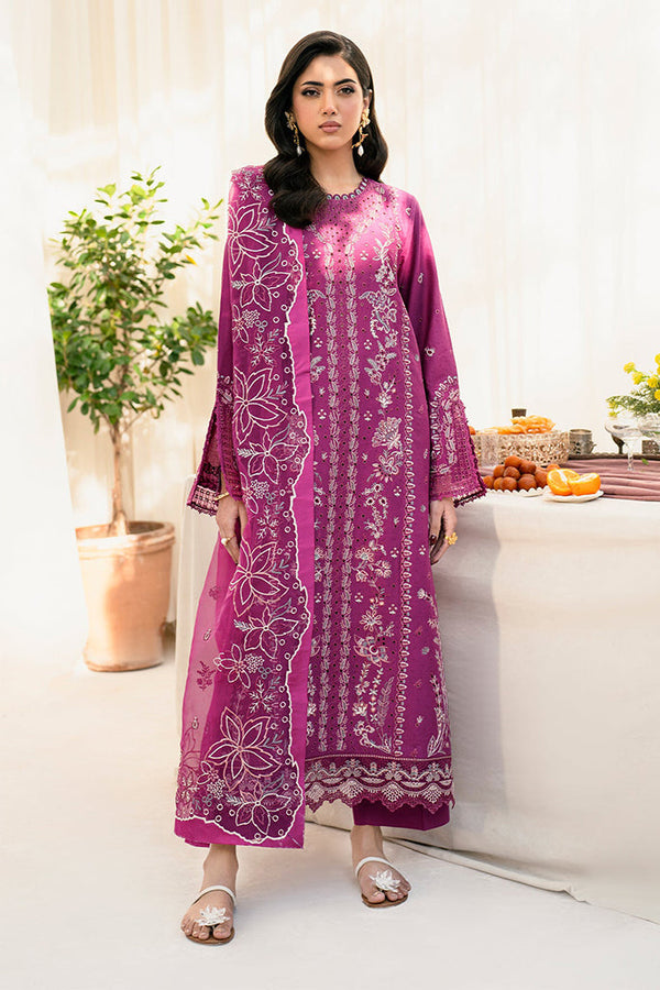 Lamhay By Zarif Unstitched 3 Piece Luxury Eid Lawn Collection-01-Aloha - Magenta