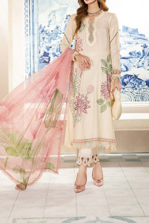 M Prints By Maria B Unstitched 3 Piece Luxury Emb Lawn Eid 2 Edit Collection'2024-MPT-2201-A