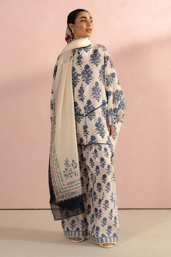 Coco Prints by Zara Shah Jahan Unstitched 3 Piece Lawn Collection-01-A-Amari - Off White