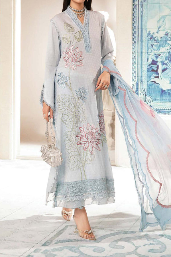 M Prints By Maria B Unstitched 3 Piece Luxury Emb Lawn Eid 2 Edit Collection'2024-MPT-2201-B