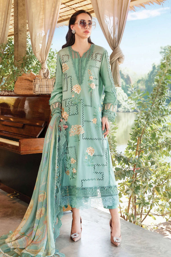 M.Prints By Maria B Unstitched 3 Piece Spring Summer Collection'2025-01-B - Mint