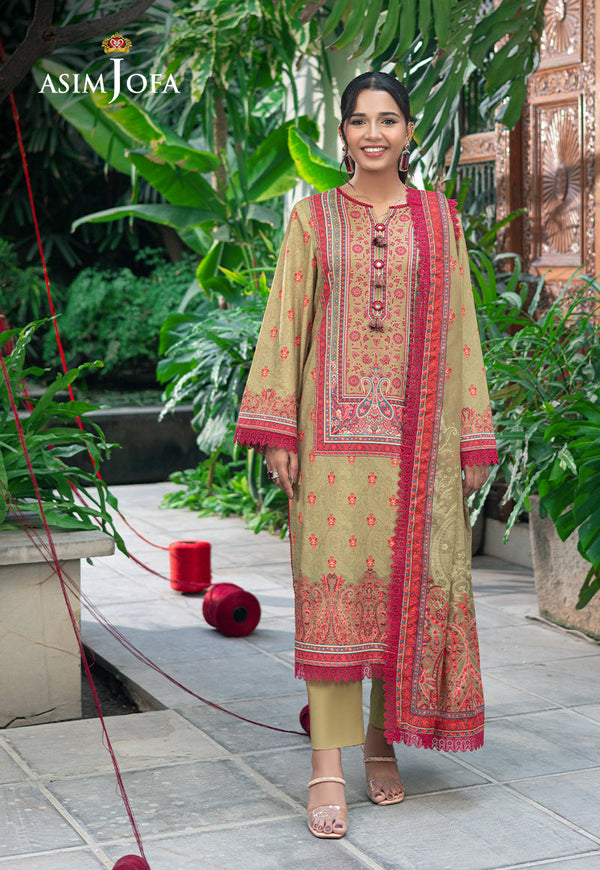 Asim Jofa Prints Unstitched Drop 2 Ajuub-28 Printed Lawn 3 Pc