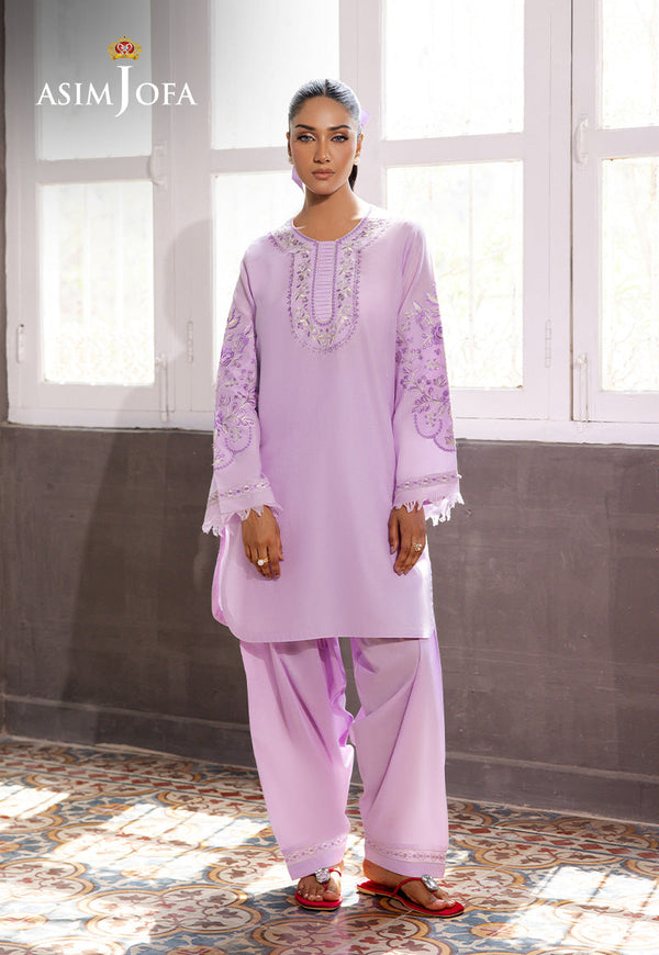 The Minimal Pret 2 By Asim Jofa Stitched 2 Piece Cambric Collection'2025-AJPB-187 - Purple