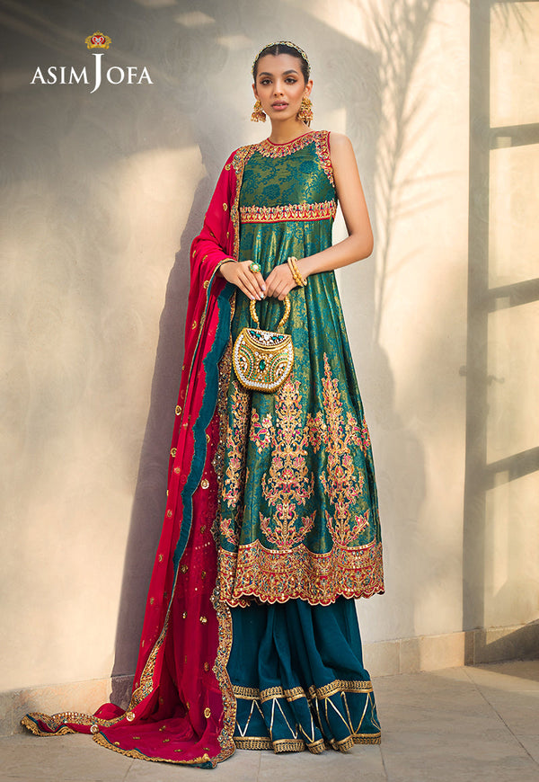 Asim Jofa Limited Edition Vol-1 2021 Ajle-03 Embroidered Cotton Net-Silk 3 Pcs