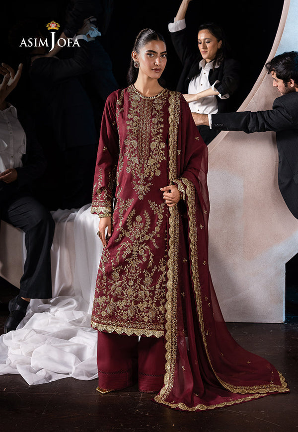 Asim Jofa LUXURY FESTIVE DROP 2 Ajlf-02 Embroidered Boski Silk 3 Pcs