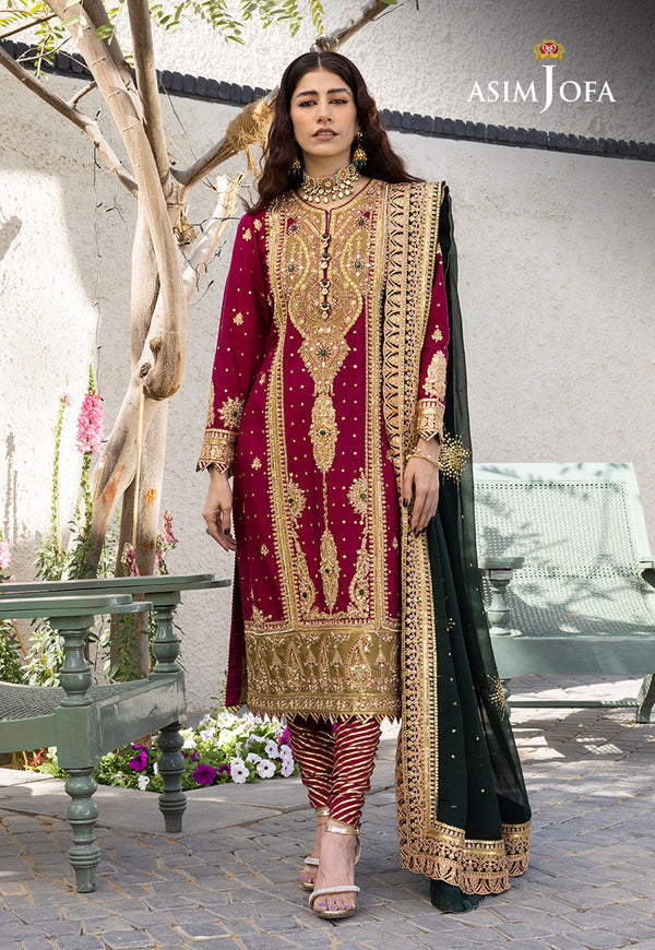 Asim Jofa Mera Haseen Jora - RTW Ajjh-10 Embroidered Raw Silk 3 Pcs