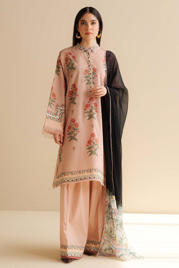 CoCo Prints By Zara Shah Jahan Unstitched 3 Piece Lawn Drop Two Collection'2025-02-A-Raya - Pink