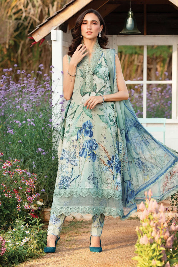 M.Prints By Maria B Unstitched 3 Piece Spring Summer Collection'2025-02-B - Sky