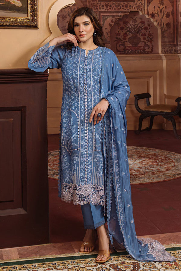 Festive Edit By Sahar Unstitched 3 Piece Emb Luxury Formals Collection'2025-02-Lagoon Luxe - Blue