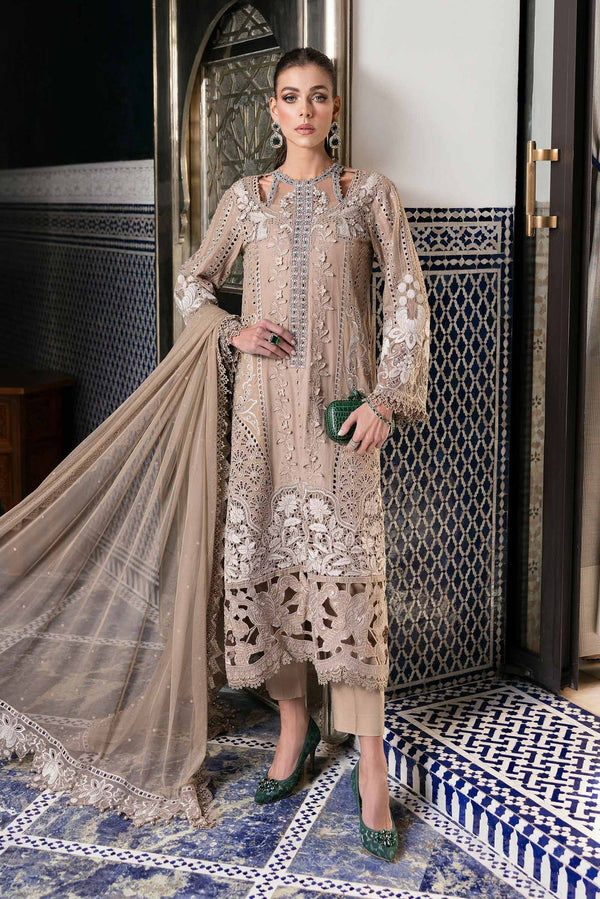Voyage A'Luxe By Maria B Unstitched 3 Piece Lawn Collection'2025-ML-2502-A -  Fawn