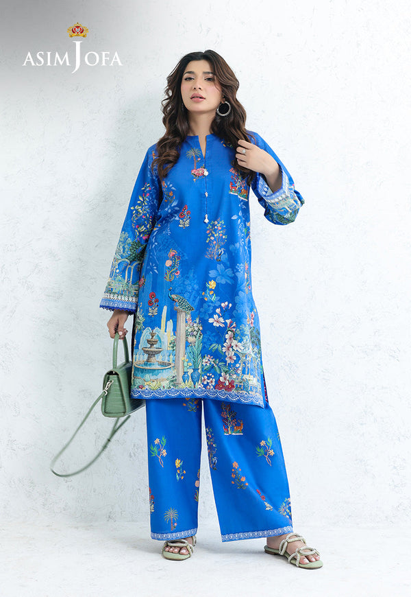 Daily Pret By Asim Jofa Stitched 2 Piece Cambric Collection'2025-AJPB-215 - Blue