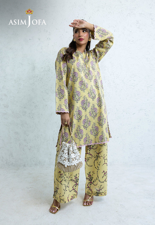 Daily Pret By Asim Jofa Stitched 2 Piece Cambric Collection'2025-AJPB-205 - Yellow
