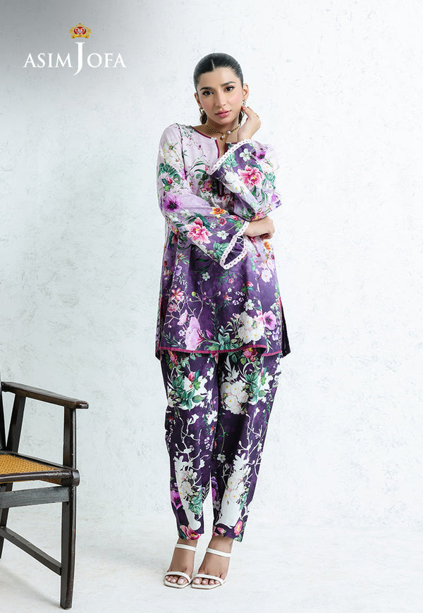 Daily Pret By Asim Jofa Stitched 2 Piece Cambric Collection'2025-AJPB-212 - Purple