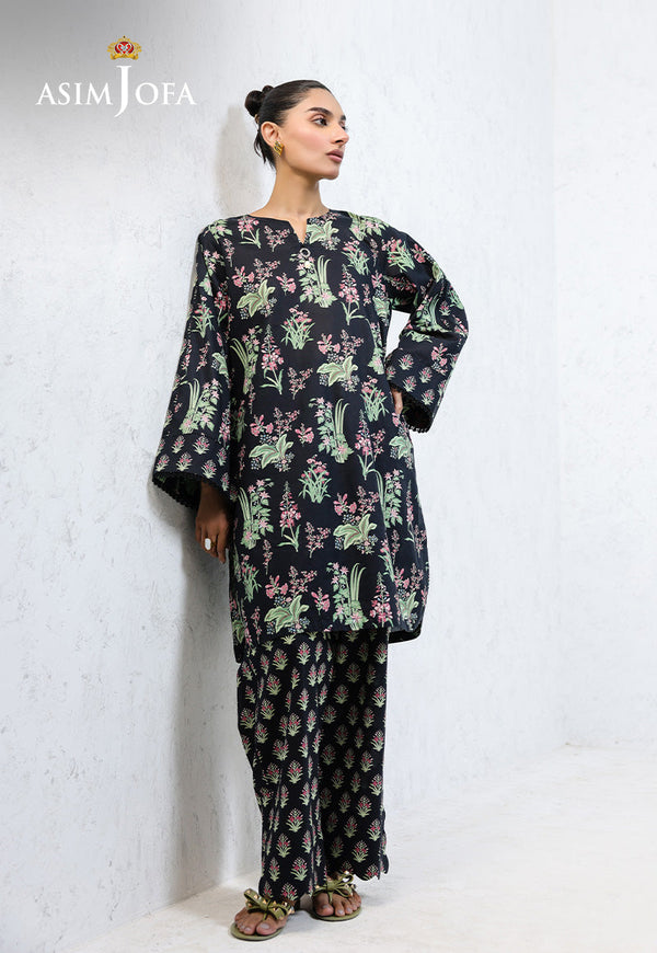 Daily Pret By Asim Jofa Stitched 2 Piece Cambric Collection'2025-AJPB-214 - Black