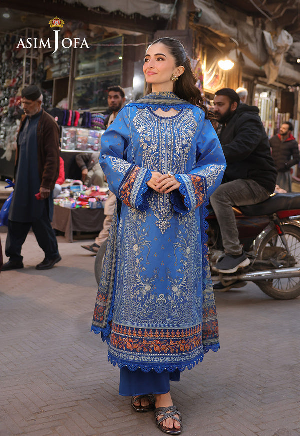 Asim Jofa Eid Signature Ajubf-38 Printed Embroidered Lawn 3 Pcs