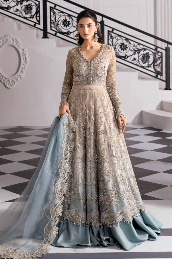 Mbroidered By Maria B Unstitched 3 Piece Wedding Collection'2025-BD-3002 - Aqua