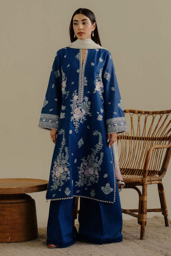 COCO By Zara Shah Jahan Unstitched 3 Piece Lawn Drop 2 Collection'2025-03-A-Luleh - Blue