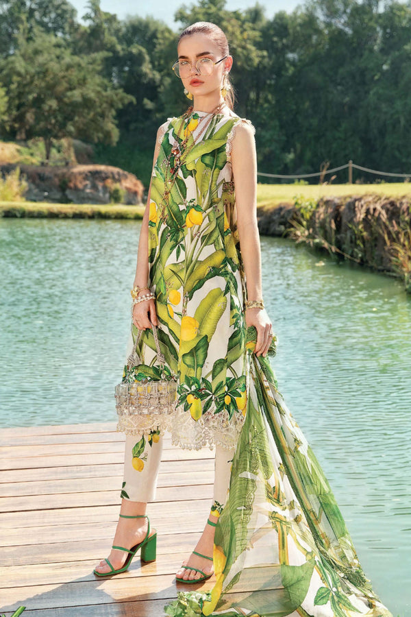 M.Prints By Maria B Unstitched 3 Piece Spring Summer Collection'2025-03-A - Lemon
