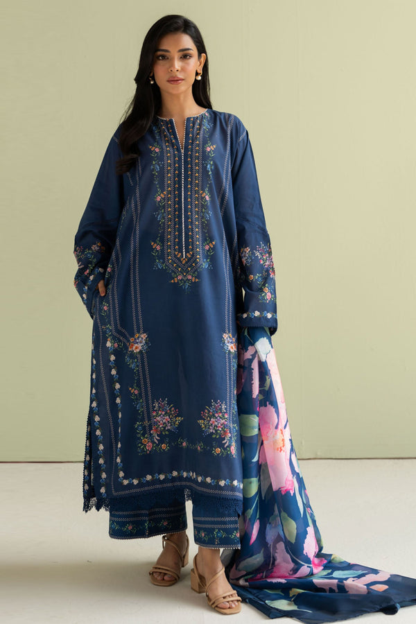 Coco Prints by Zara Shah Jahan Unstitched 3 Piece Lawn Collection-03-B-Ria - Blue