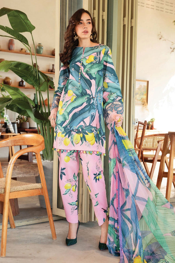 M.Prints By Maria B Unstitched 3 Piece Spring Summer Collection'2025-03-B - Teal
