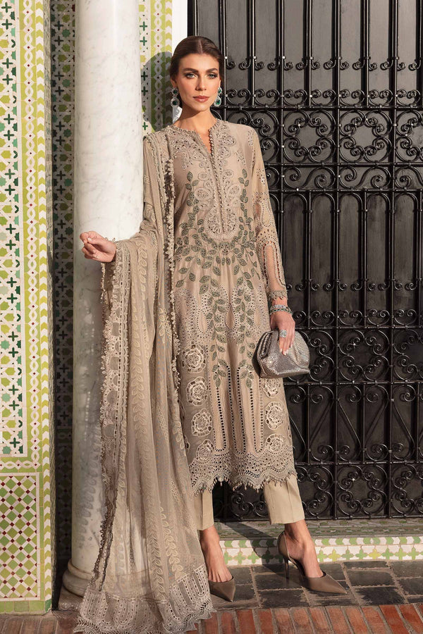 Voyage A'Luxe By Maria B Unstitched 3 Piece Lawn Collection'2025-ML-2503-A -  Coffee