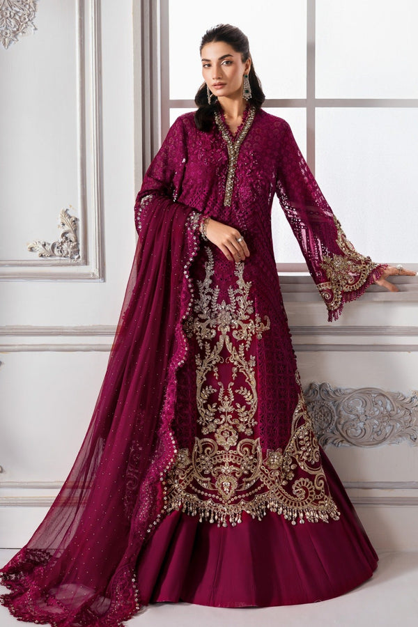 Mbroidered By Maria B Unstitched 3 Piece Wedding Collection'2025-BD-3003 - Magenta