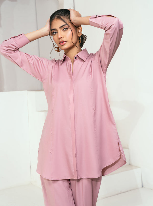 Rangeen Stitched 2 Piece Rosabella Co-Ord Set - Dust Rose