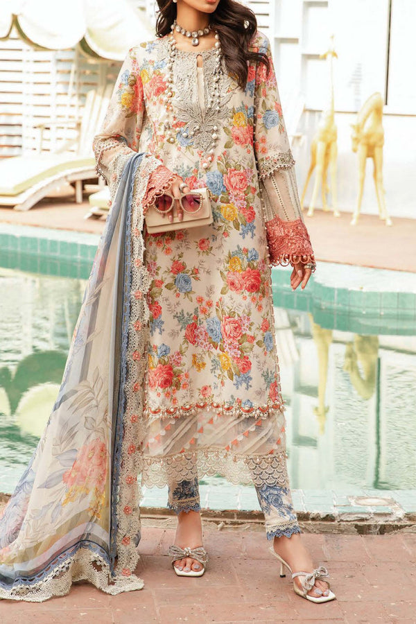 M Prints By Maria B Unstitched 3 Piece Luxury Emb Lawn Eid 2 Edit Collection'2024-MPT-2204-A