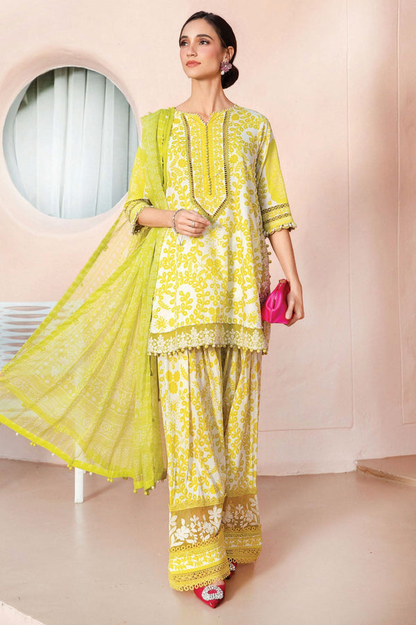 M.Prints By Maria B Unstitched 3 Piece Spring Summer Collection'2025-04-A - Yellow