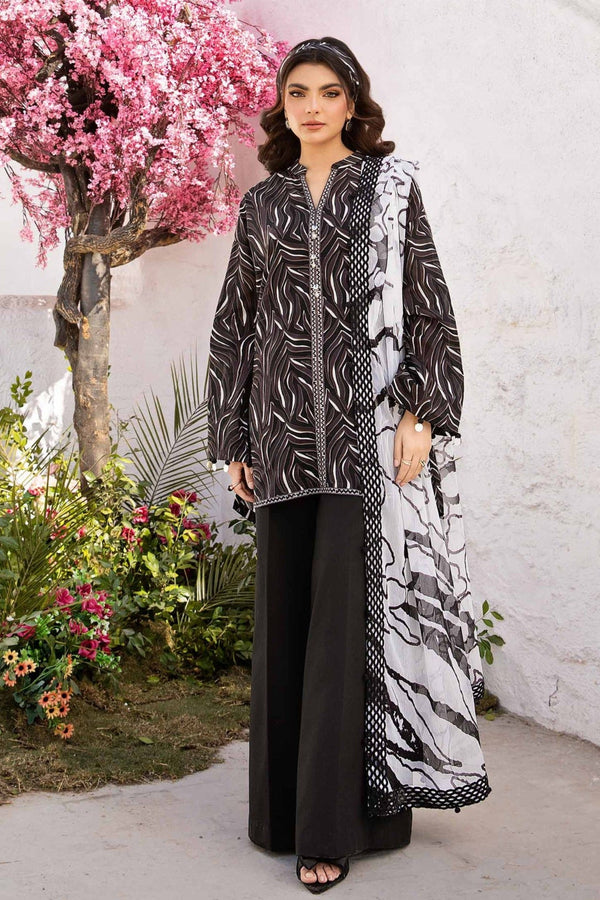 M.Basics By Maria B Unstitched 3 Piece Lawn Vol-01 Collection-04-B -  Black